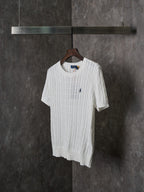 Ralph Lauren Men's Cable‑Knit Crew‑Neck Short‑Sleeve Sweater