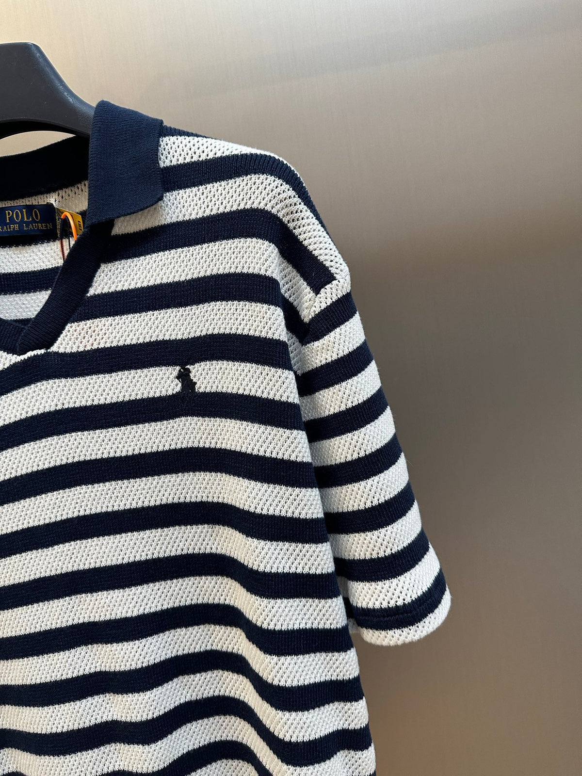 Polo Ralph Lauren Men’s Striped Mesh‑Knit Short‑Sleeve Polo Shirt With Pony Embroidery