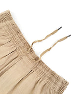 Men's Linen‑Blend Drawstring Elastic‑Waist Casual Shorts