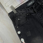 AMIRI Ornamental Stud Embellished Flared Denim Jeans