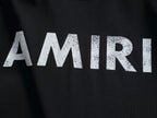 AMIRI Distressed Bold Logo Crew Neck Short‑Sleeve T‑Shirt