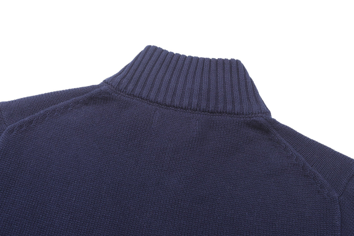 Polo Ralph Lauren Men’s Quarter‑Zip Knit Sweater With Red Pony Embroidery