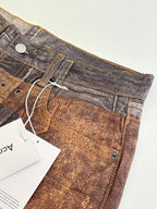 Acne Studios Multi‑Texture Washed Wide‑Leg Jeans