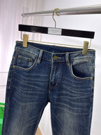Ralph Lauren Men's Vintage Washed Slim Straight Denim Jeans With Gold‑Tone Hardware