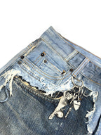 Acne Studios Distressed Knee‑Length Denim Shorts