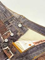 Acne Studios Multi‑Texture Washed Wide‑Leg Jeans