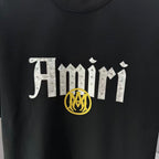 AMIRI Gothic Script With Emblem Crew‑Neck Short‑Sleeve T‑Shirt