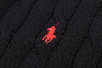 Polo Ralph Lauren Men’s Cable‑Knit Short‑Sleeve Polo Sweater, Small Red Pony Embroidery