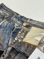 Acne Studios Graffiti‑Print Distressed Wide‑Leg Jeans
