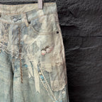 Acne Studios Vintage Pearl‑Lace Print Wide‑Leg Jeans