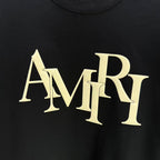 AMIRI Overlapped Stacked Logo Crew‑Neck Short‑Sleeve T‑Shirt