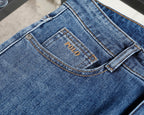 Men's Classic Straight‑Leg Denim Jeans Vintage Washed Casual Blue Pants