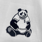 AMI Paris Panda Embroidered Chest Crew Neck Short‑Sleeve T‑Shirt