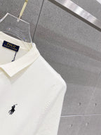 Ralph Lauren Men's Knit Short‑Sleeve Polo Shirt With Black Pony Logo