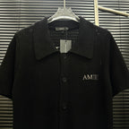 AMIRI Minimal Logo Short‑Sleeve Knit Cardigan