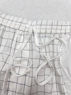 Acne Studios Grid‑Pattern Drawstring Casual Shorts