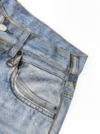Acne Studios Patchwork Distressed Wide‑Leg Denim Trousers