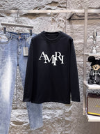 AMIRI Overlapped Logo Graphic Long‑Sleeve Tee