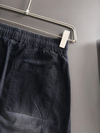Men's Elastic Drawstring Wide‑Leg Casual Pants, Rider Embroidery Stitched Panel Trousers