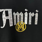AMIRI Gothic Script With Emblem Crew‑Neck Short‑Sleeve T‑Shirt