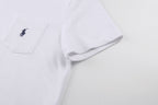 Polo Ralph Lauren Men's Terry‑Cloth Johnny Collar Pocket Short‑Sleeve Polo Shirt, Navy Pony Embroidery