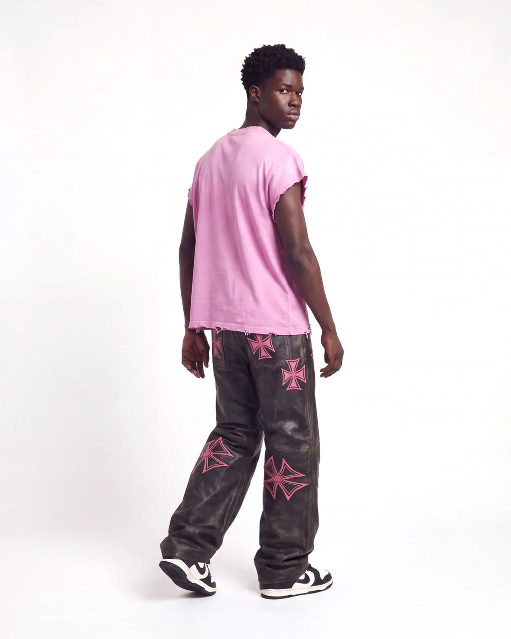 Vale Forever Croxxx Leather Pants Bubblegum Black/Pink