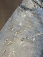 Acne Studios Paint‑Splatter Vintage Washed Denim Shorts