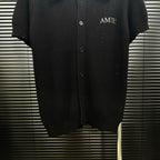 AMIRI Minimal Logo Short‑Sleeve Knit Cardigan