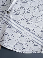 AMIRI All‑Over Print Short‑Sleeve Button‑Up Shirt & Drawstring Shorts Two‑Piece Summer Set