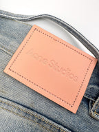 Acne Studios Paint‑Splatters Distressed Wide‑Leg Denim Jort Shorts