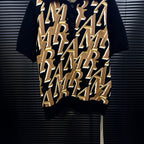 AMIRI All‑Over Letter Jacquard Short‑Sleeve Knit Polo Shirt