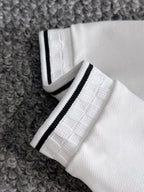 Ralph Lauren Men's Waffle‑Collar Contrast‑Trim Short‑Sleeve Polo Shirt With Black Pony Logo