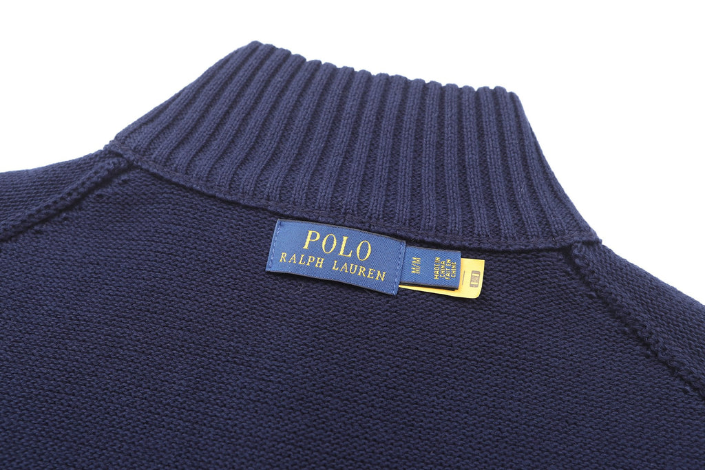 Polo Ralph Lauren Men’s Quarter‑Zip Knit Sweater With Red Pony Embroidery