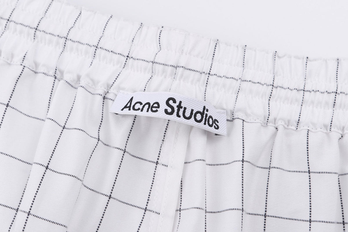 Acne Studios Grid‑Pattern Drawstring Casual Shorts