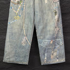 Acne Studios Vintage Pearl‑Lace Print Wide‑Leg Jeans