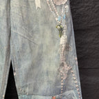 Acne Studios Vintage Pearl‑Lace Print Wide‑Leg Jeans