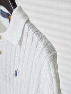 Ralph Lauren Men's Cable‑Knit Short‑Sleeve Polo Shirt