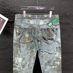 Acne Studios Ornate Chain‑Print Straight‑Leg Jeans