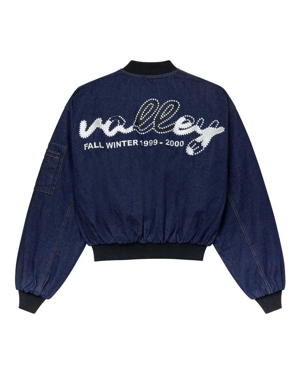 Vale Forever 1999-2000 Raw Denim Bomber Jacket Navy