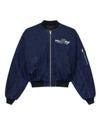 Vale Forever 1999-2000 Raw Denim Bomber Jacket Navy