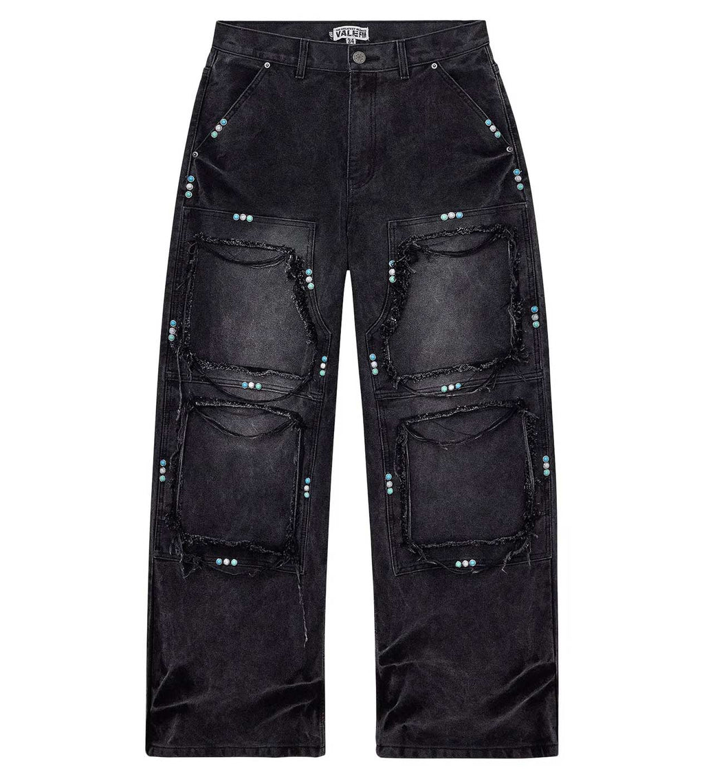 Vale Forever GEM Painters Denim Pants Black
