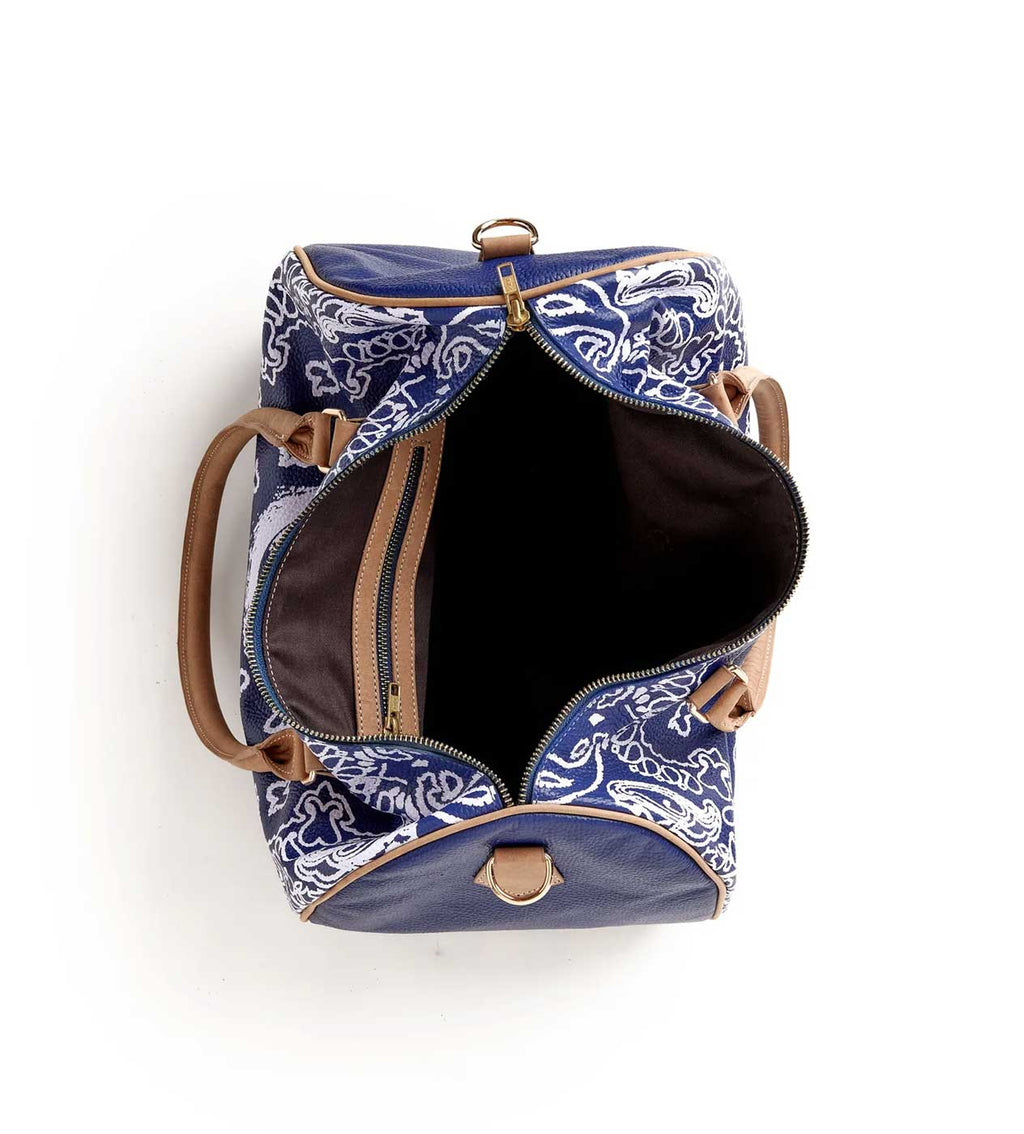 Vale Forever Leather Duffle Bag Navy