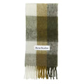 Acne Studios Mohair Checked Scarf Taupe/Green/Black