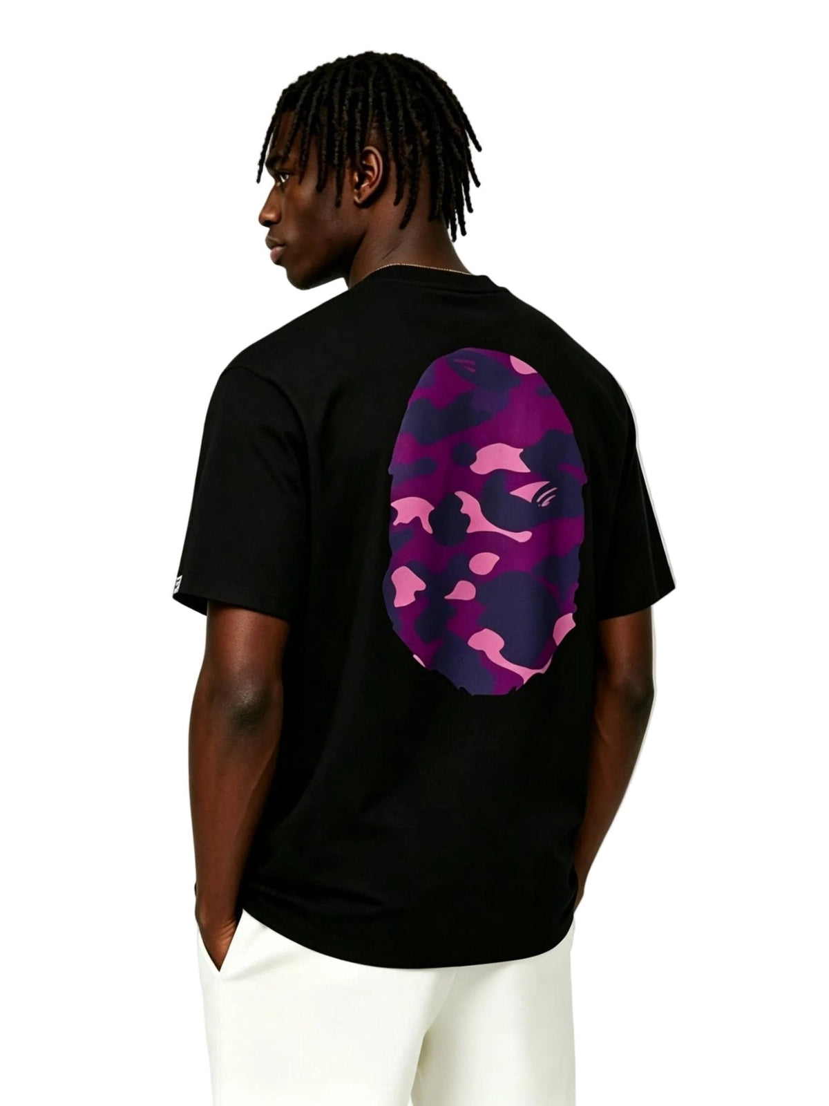 BAPE Color Camo Big Ape Head Tee Black Purple