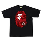 BAPE Color Camo Big Ape Head Tee Black Red