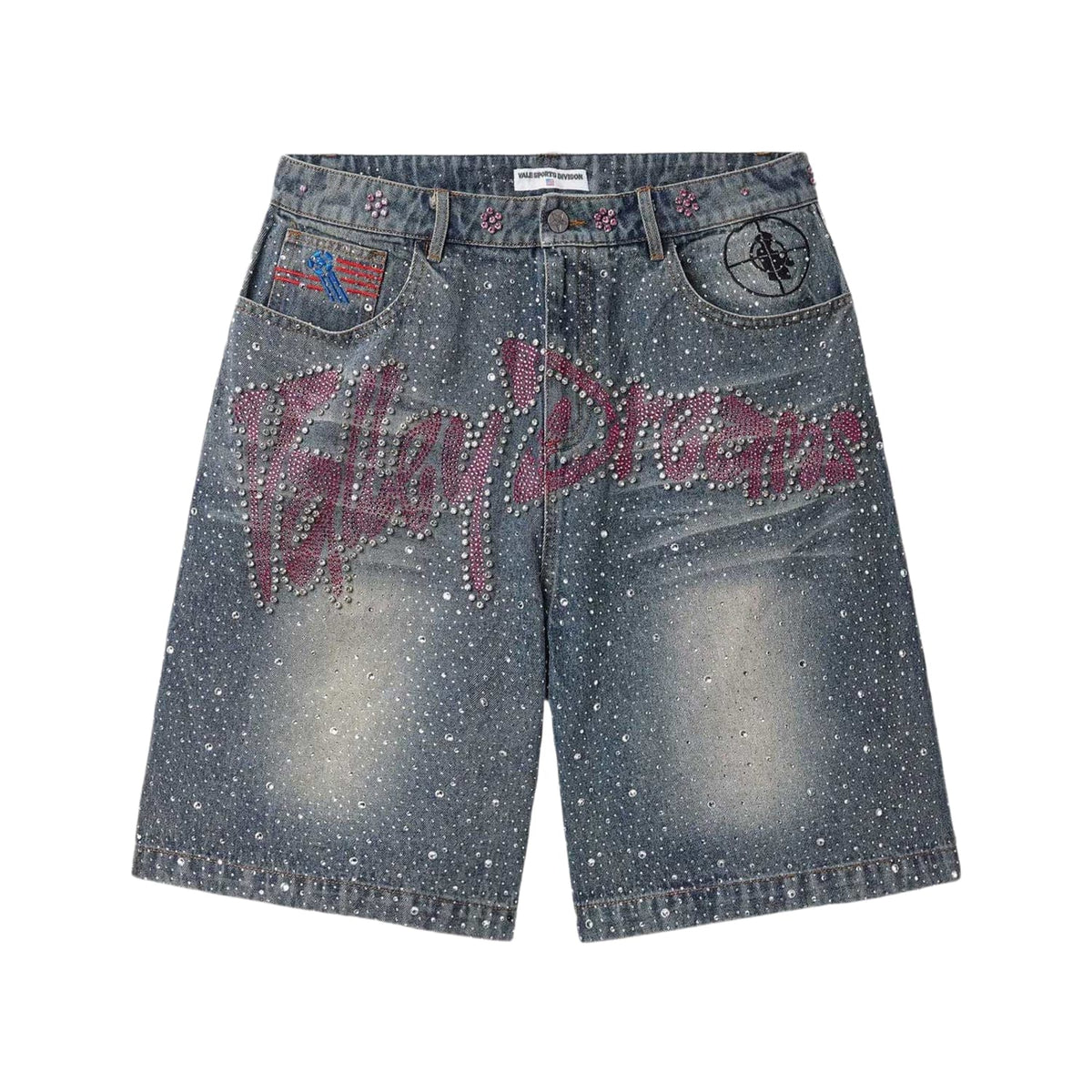 Vale Forever Iced Out Jean Shorts Blue